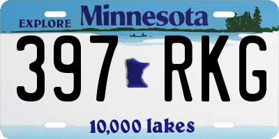 MN license plate 397RKG