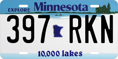 MN license plate 397RKN