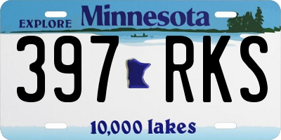 MN license plate 397RKS