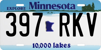 MN license plate 397RKV