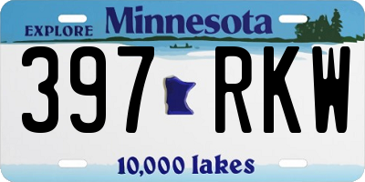 MN license plate 397RKW