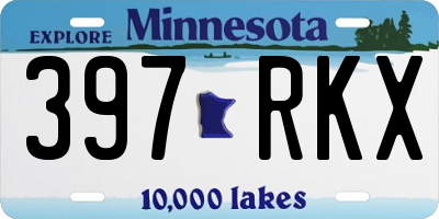 MN license plate 397RKX