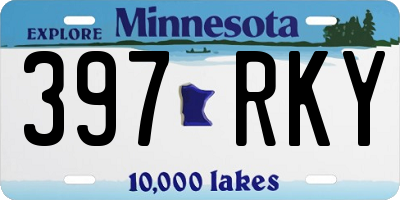 MN license plate 397RKY