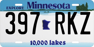 MN license plate 397RKZ