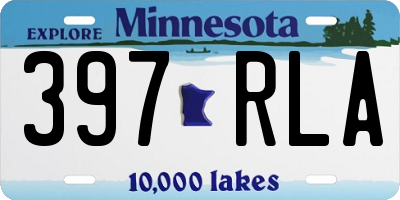 MN license plate 397RLA