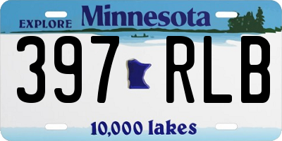MN license plate 397RLB