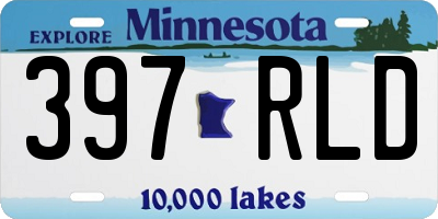 MN license plate 397RLD