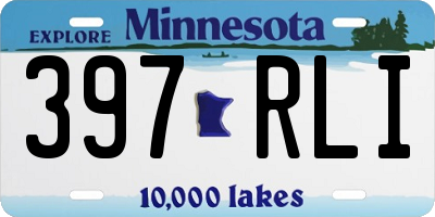 MN license plate 397RLI