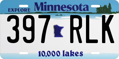 MN license plate 397RLK