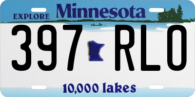 MN license plate 397RLO