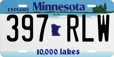 MN license plate 397RLW