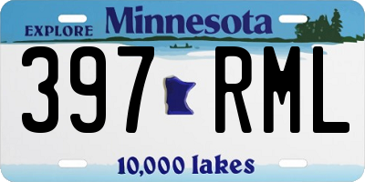MN license plate 397RML