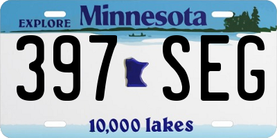MN license plate 397SEG