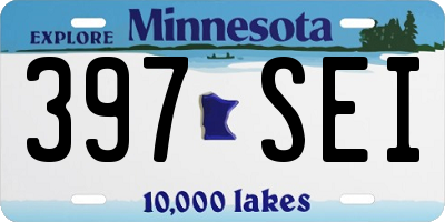 MN license plate 397SEI
