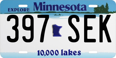 MN license plate 397SEK