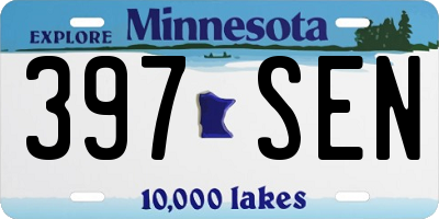MN license plate 397SEN
