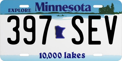 MN license plate 397SEV