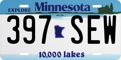 MN license plate 397SEW