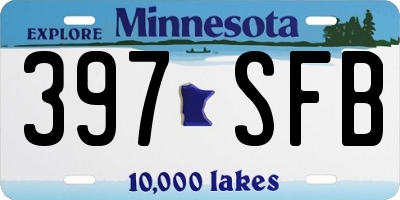 MN license plate 397SFB