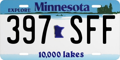 MN license plate 397SFF