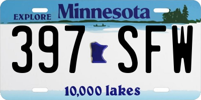 MN license plate 397SFW