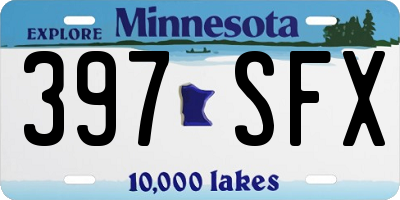 MN license plate 397SFX