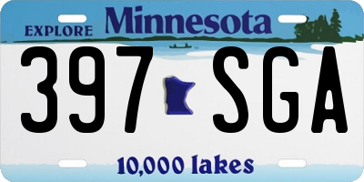 MN license plate 397SGA