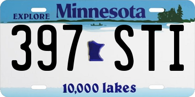 MN license plate 397STI