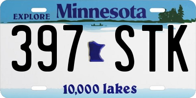 MN license plate 397STK