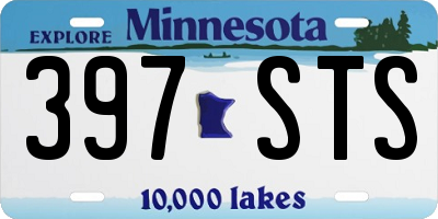 MN license plate 397STS