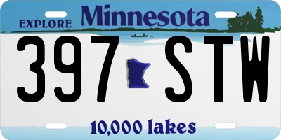 MN license plate 397STW