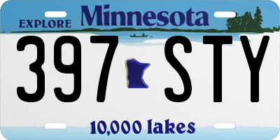MN license plate 397STY