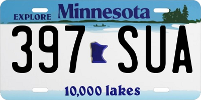 MN license plate 397SUA