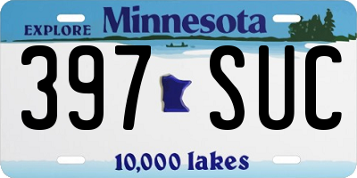 MN license plate 397SUC