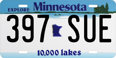 MN license plate 397SUE