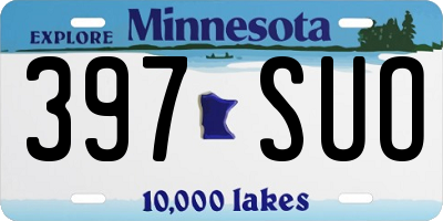 MN license plate 397SUO