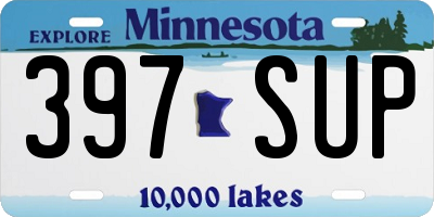 MN license plate 397SUP