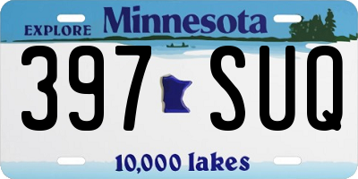 MN license plate 397SUQ