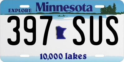 MN license plate 397SUS