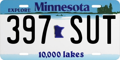 MN license plate 397SUT