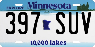 MN license plate 397SUV