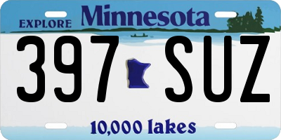 MN license plate 397SUZ