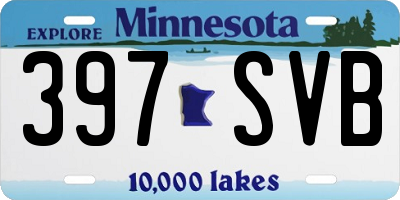 MN license plate 397SVB