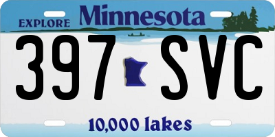 MN license plate 397SVC