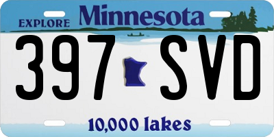 MN license plate 397SVD