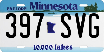 MN license plate 397SVG