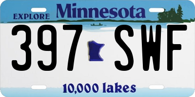 MN license plate 397SWF