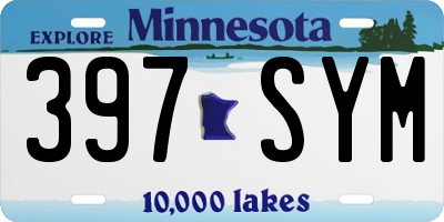 MN license plate 397SYM