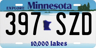 MN license plate 397SZD