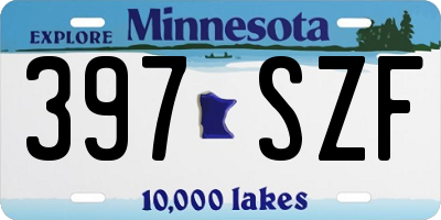 MN license plate 397SZF